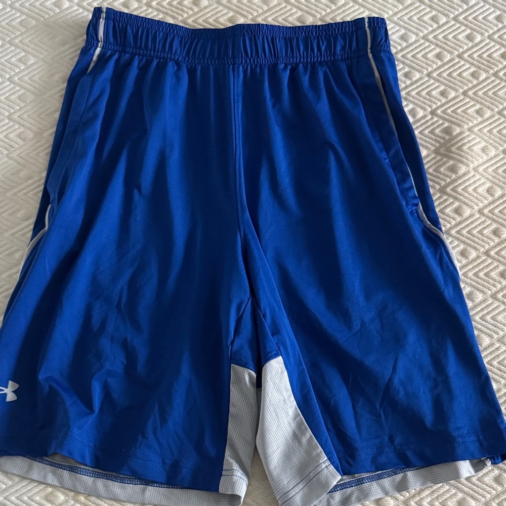 Under Armour Men's Royal Blue and Gray Athletic Shorts